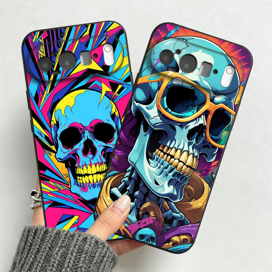 Phone Cases Art - Neon Pop Art Skull Case for