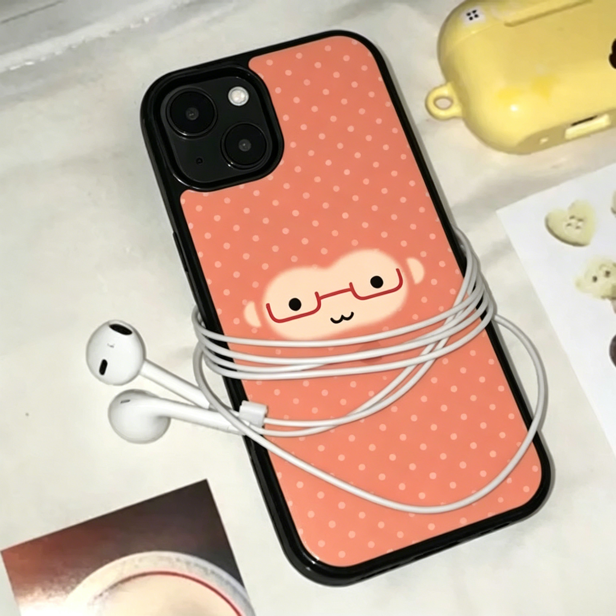 Phone Cases Orange - Korean Ins Cute Orange Polka Dots