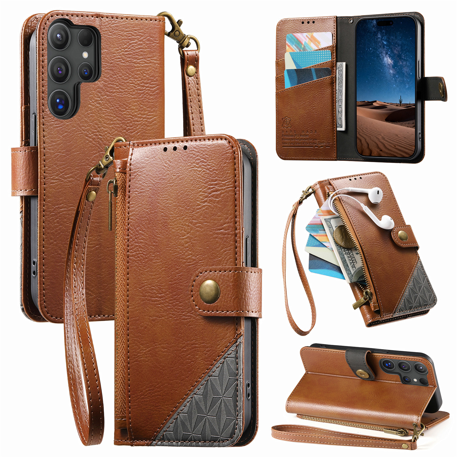 Phone Cases With Wallet - Zipper Wallet Leather Case For Samsung