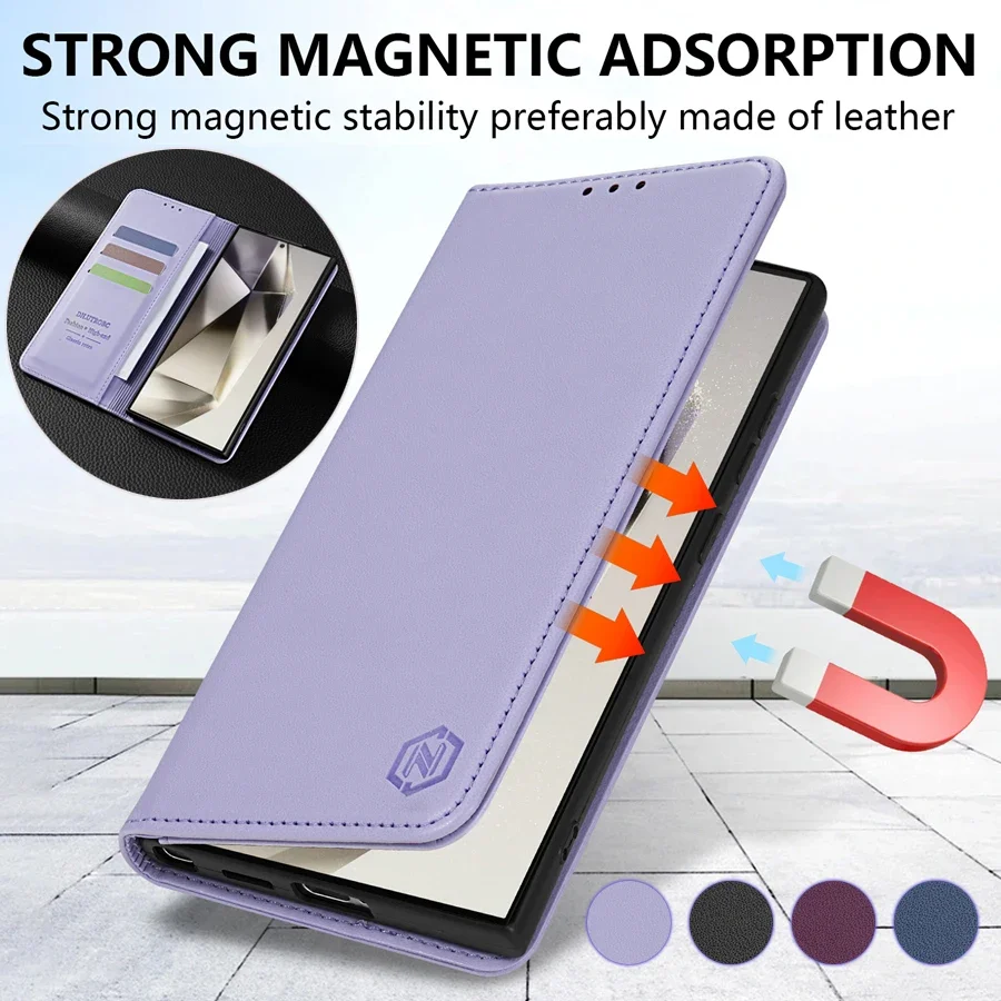 Phone Cases Australia - Wallet Skin friendly Magnetic Slot Flip