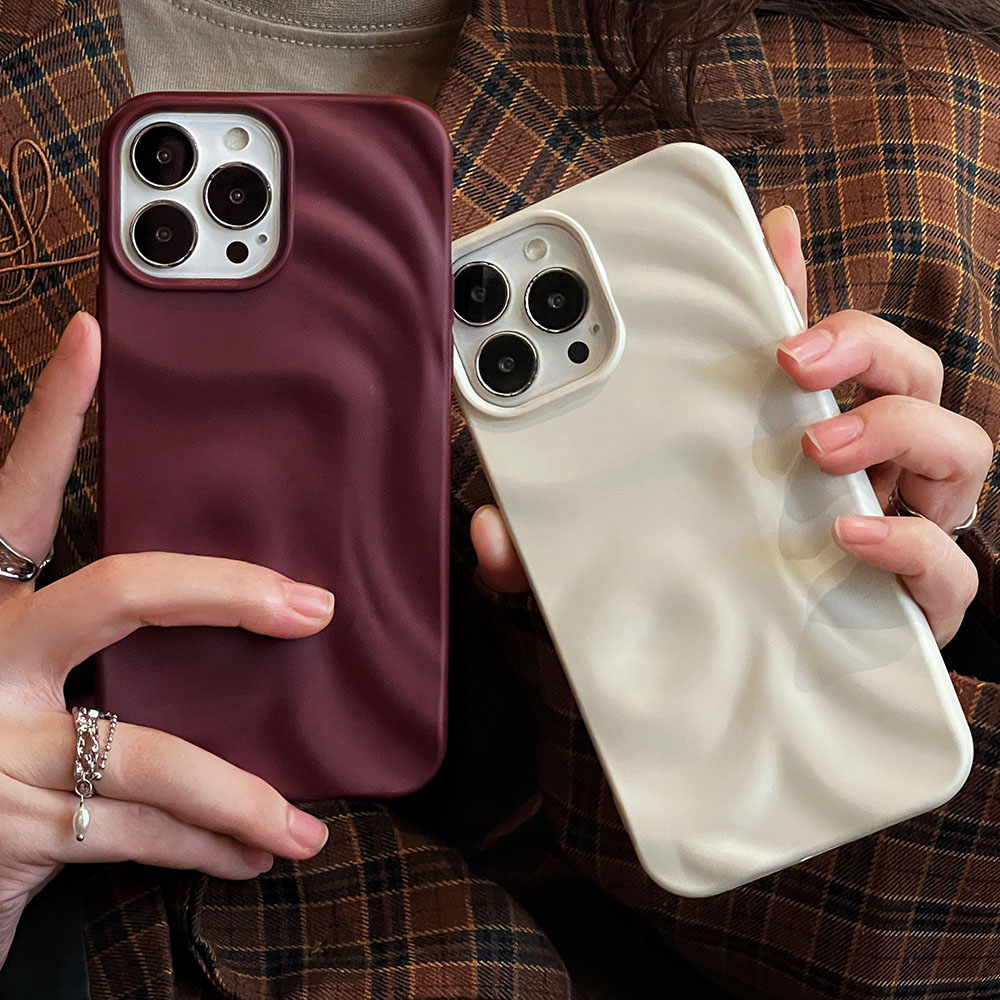 Ins Winter Wine Red 3D Pleats  - đánh giá và giá Phone Cases Ysl