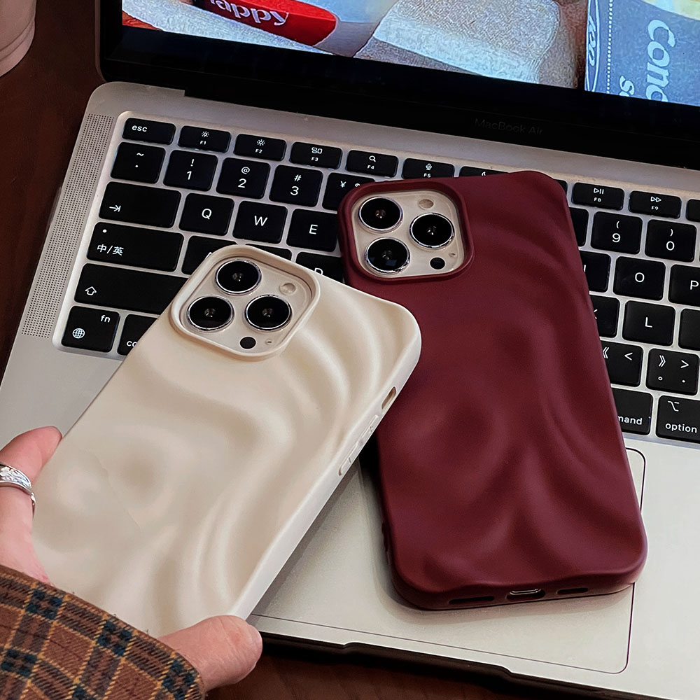 Ins Winter Wine Red 3D Pleats  - đánh giá và giá Phone Cases Ysl