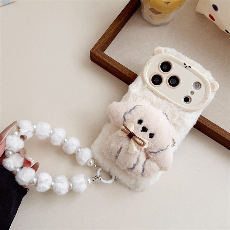 3D Cartoon Bowknot Puppy Warm  - đánh giá và giá Phone Cases For Iphone 12 Pro Max