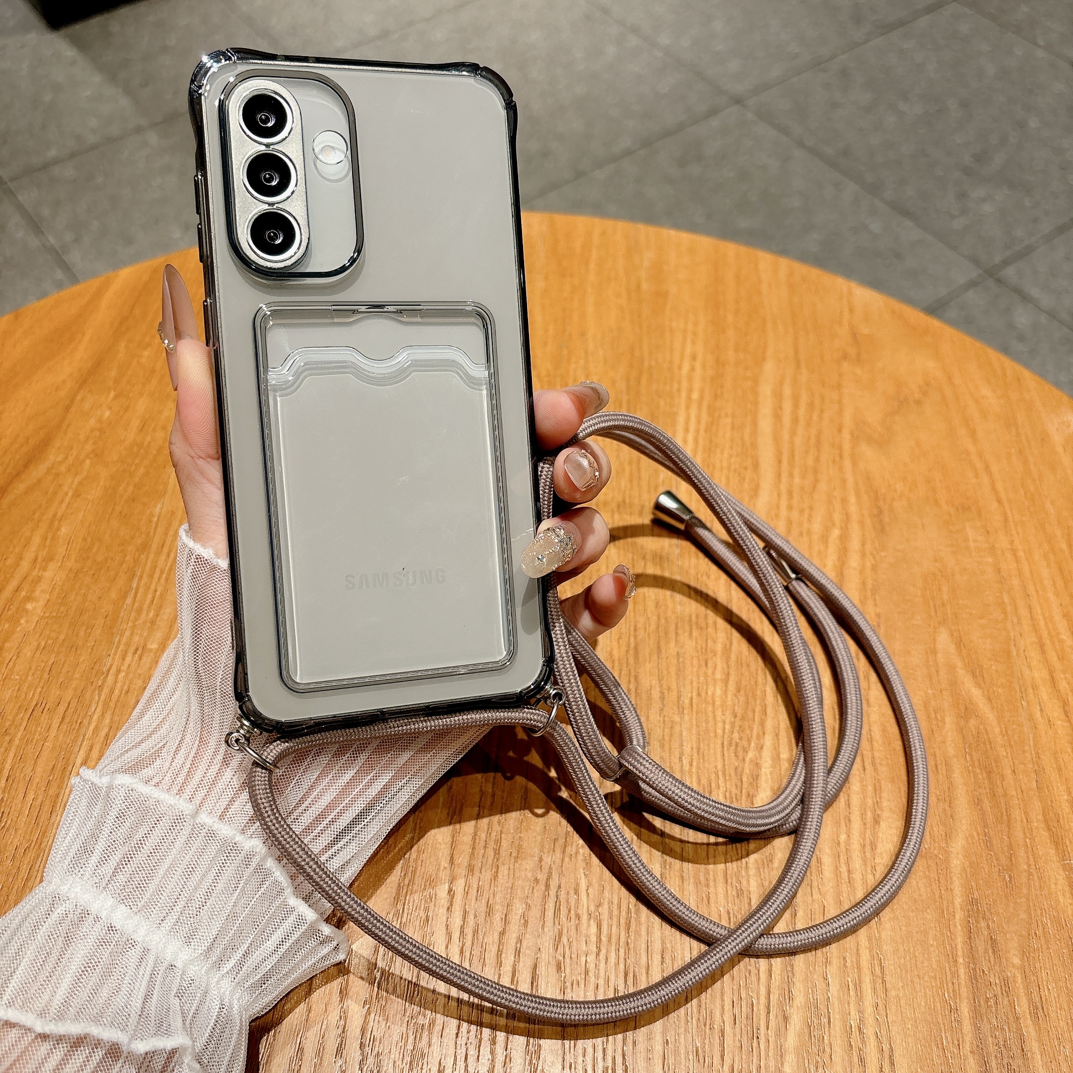 Light Gray Crossbody Strap Car - đánh giá và giá Phone Cases With Wallet