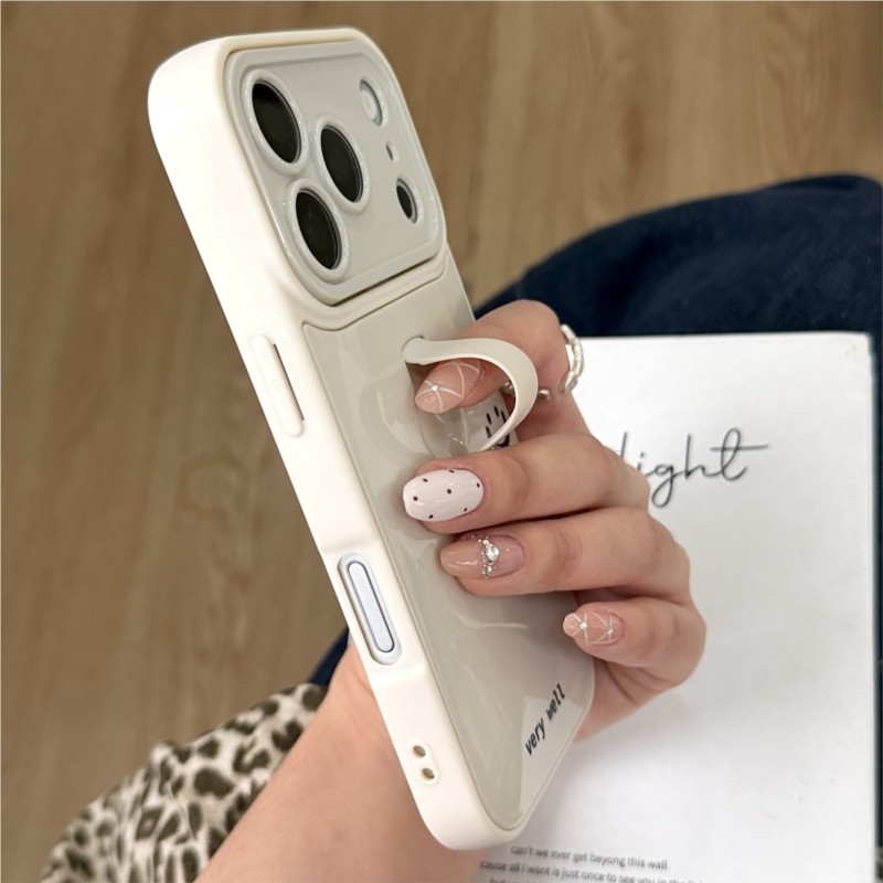 Korean Ins Style Smile Letter  - đánh giá và giá Ring Stand Case