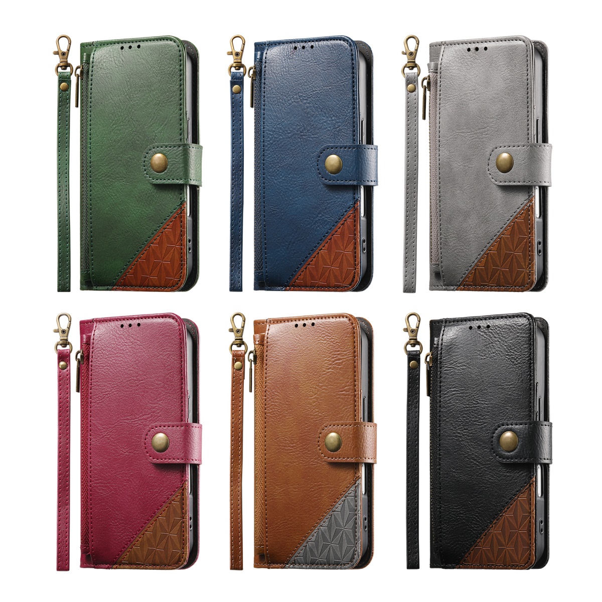 PU Leather Zipper Wrist Strap  - đánh giá và giá Phone Cases With Wallet