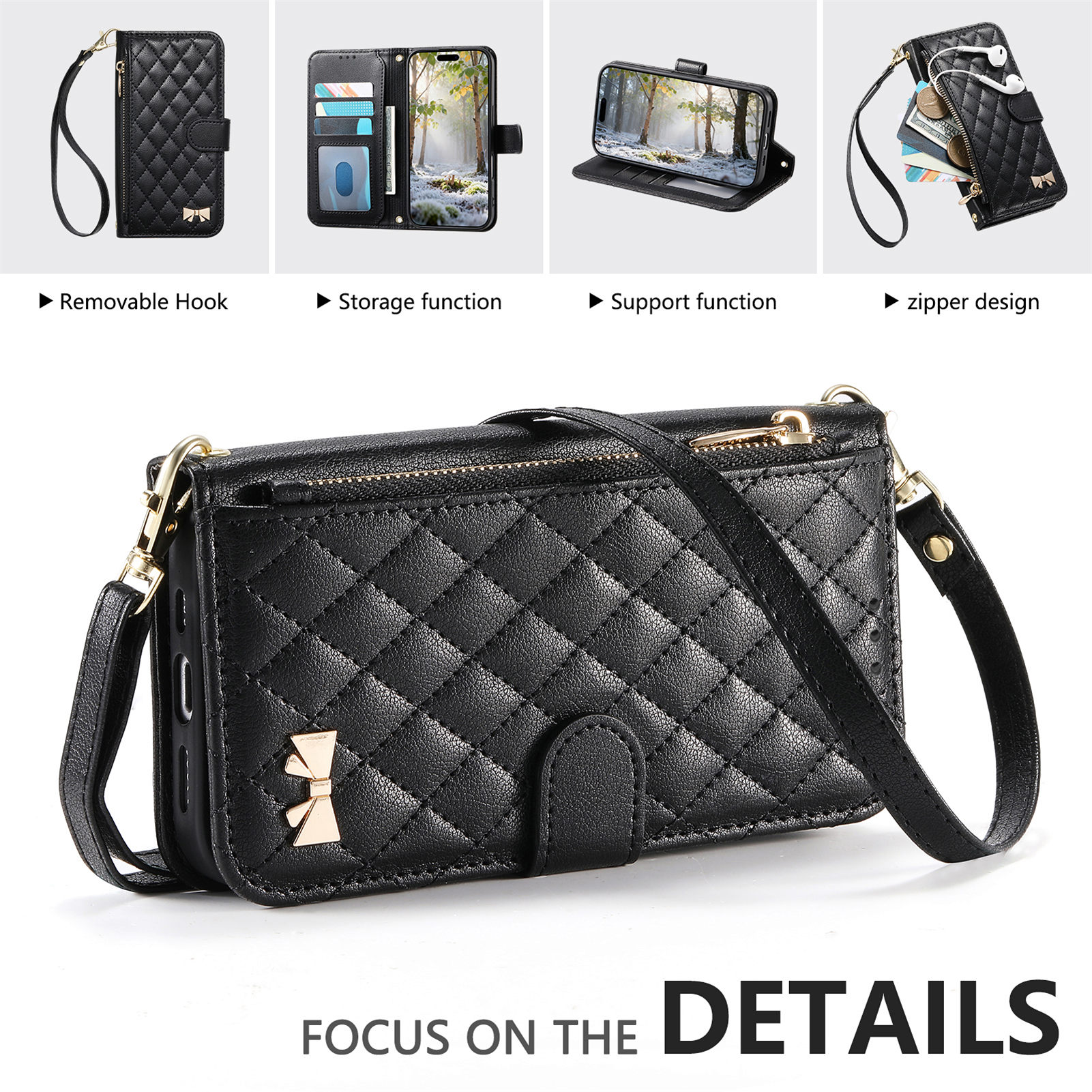 PU Leather Zipper Crossbody Wr - đánh giá và giá Phone Cases With Wallet