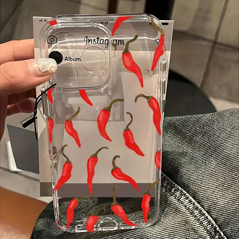 Red Chili Pepper Print Clear P - đánh giá và giá Phone Cases Red