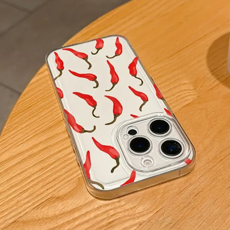 Red Chili Pepper Print Clear P - đánh giá và giá Phone Cases Red