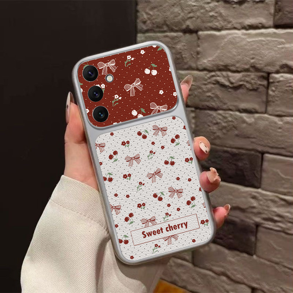 Red Cherry Bow And Flower Leat - đánh giá và giá Phone Cases Red