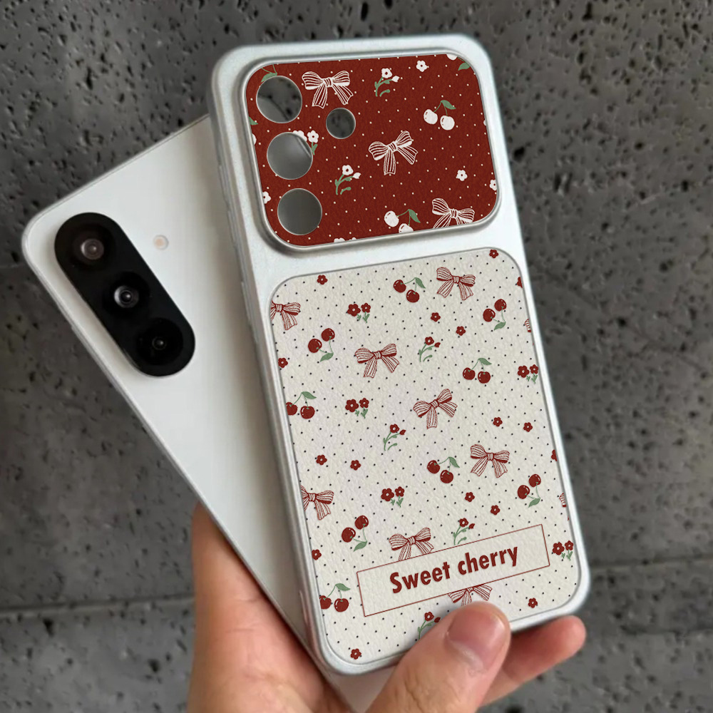 Red Cherry Bow And Flower Leat - đánh giá và giá Phone Cases Red