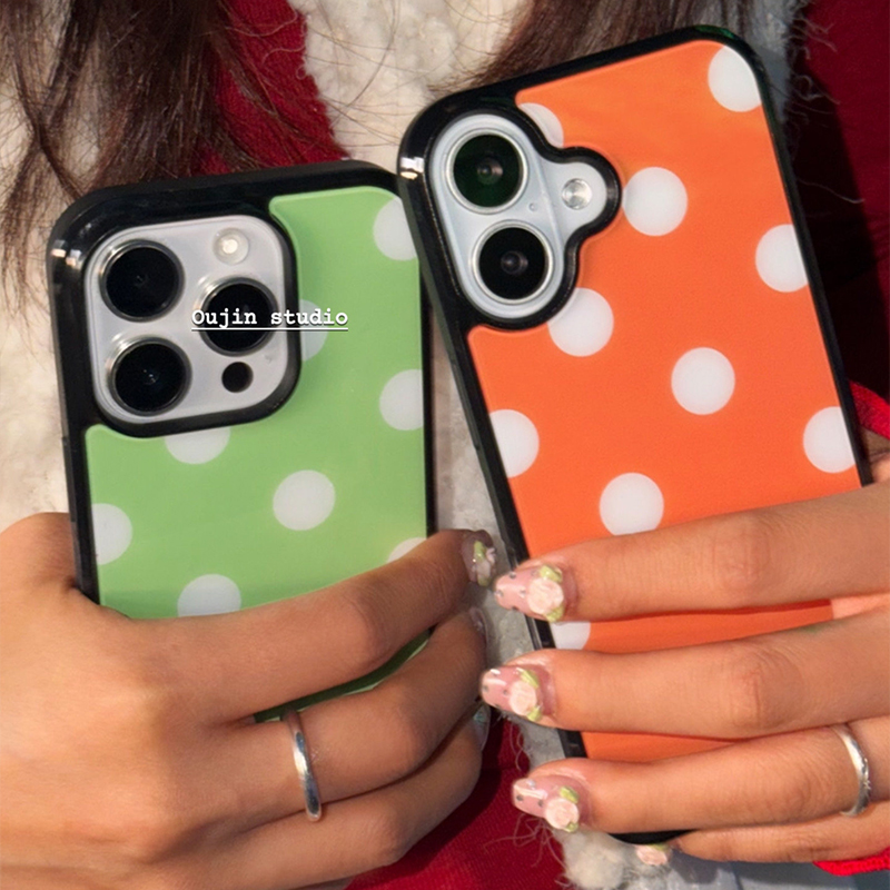 Korean Green & Orange Polka Do - đánh giá và giá Phone Cases Orange