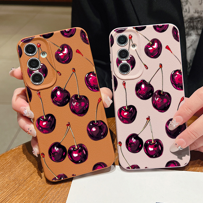 Wine Red Cherry Printed Phone  - đánh giá và giá Phone Cases Red