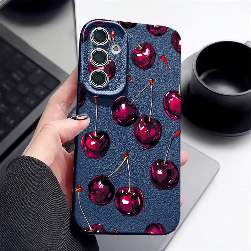 Wine Red Cherry Printed Phone  - đánh giá và giá Phone Cases Red