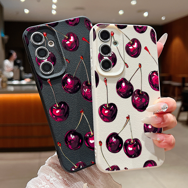 Wine Red Cherry Printed Phone  - đánh giá và giá Phone Cases Red