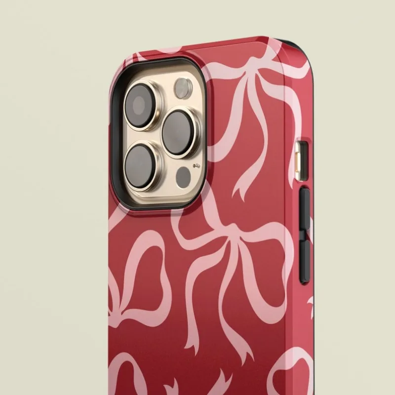 Pink Bows on Red Case For IPHO - đánh giá và giá Phone Cases Ysl