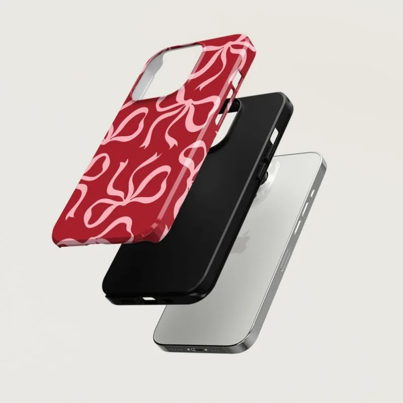 Pink Bows on Red Case For IPHO - đánh giá và giá Phone Cases Ysl