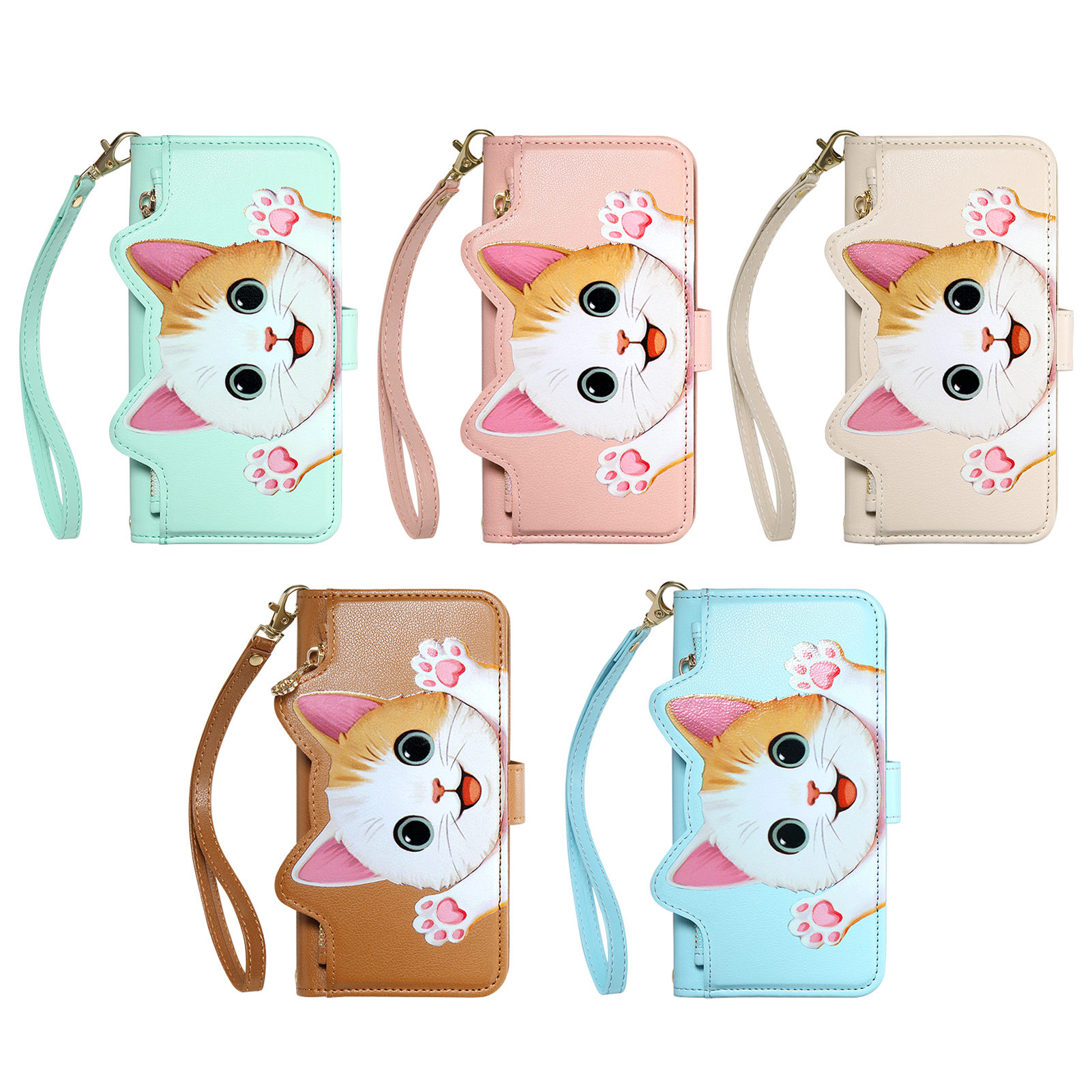Cute Cat PU Leather Zipper Wri - đánh giá và giá Phone Cases With Wallet