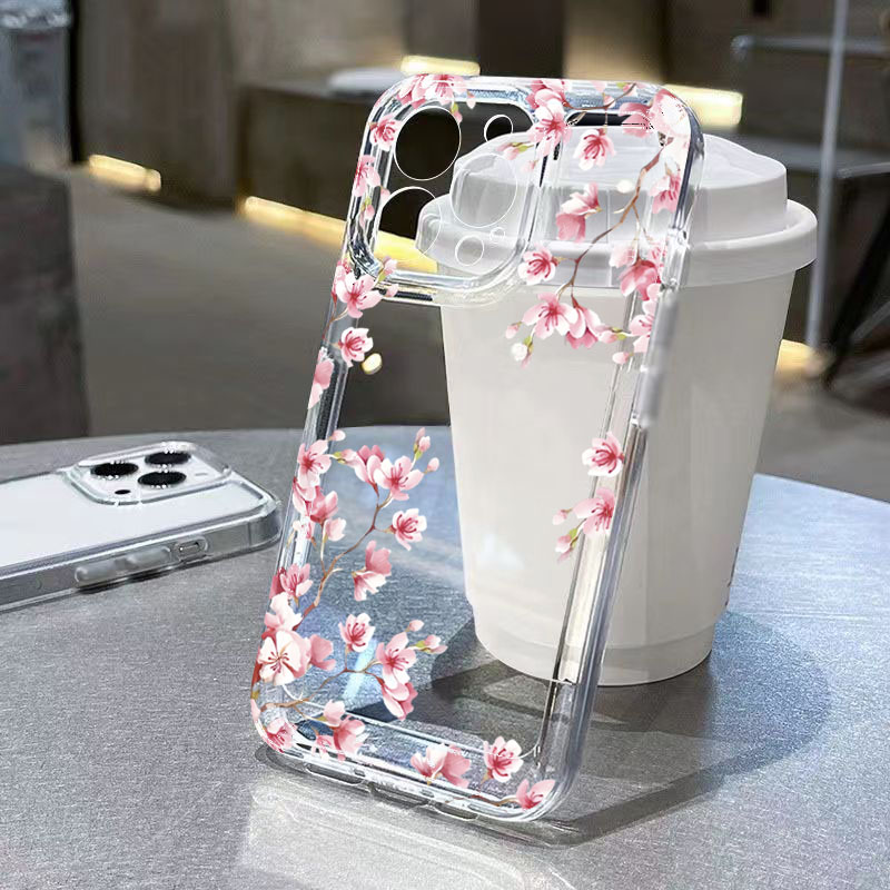 Pink Flower Design Transparent - đánh giá và giá Phone Cases Art