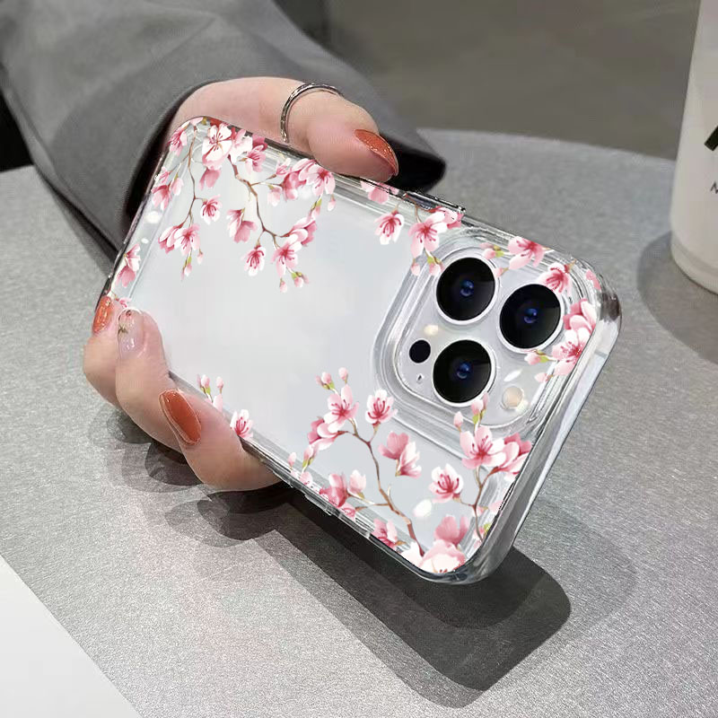 Pink Flower Design Transparent - đánh giá và giá Phone Cases Art