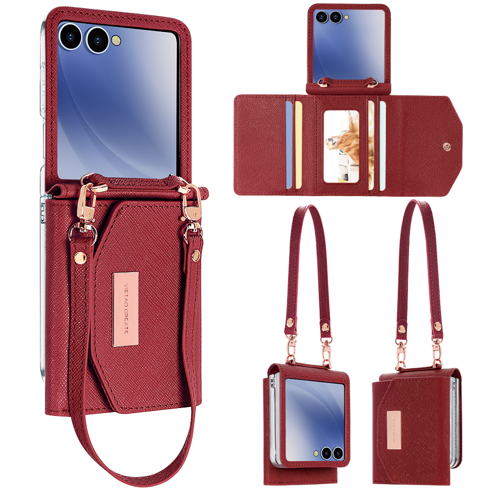 VIETAO Dark Red PU Leather Wal - đánh giá và giá Phone Cases With Wallet