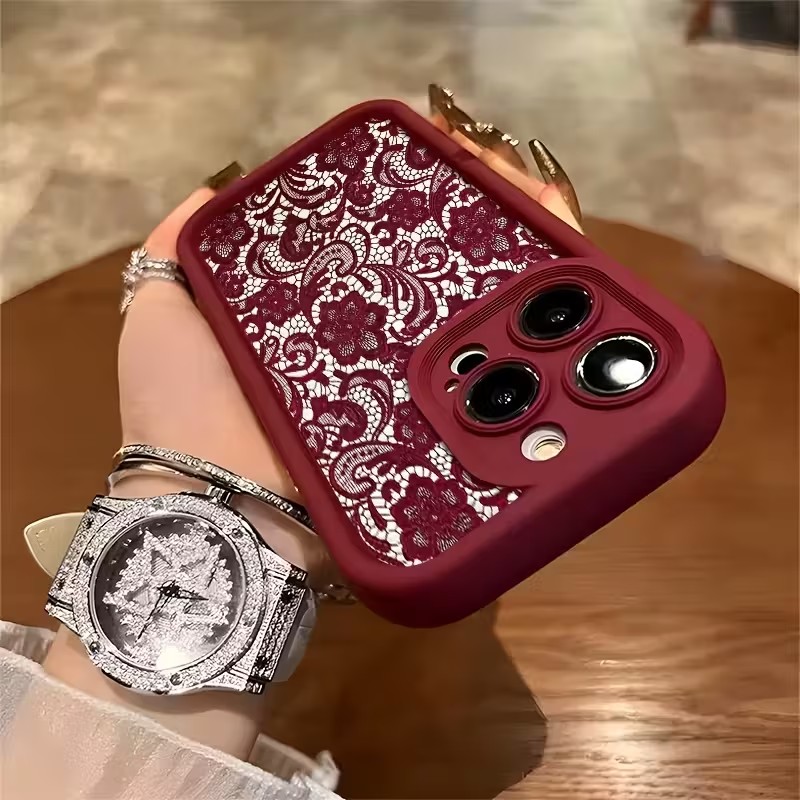 Red Lace Trendy Pattern Phone  - đánh giá và giá Phone Cases Red