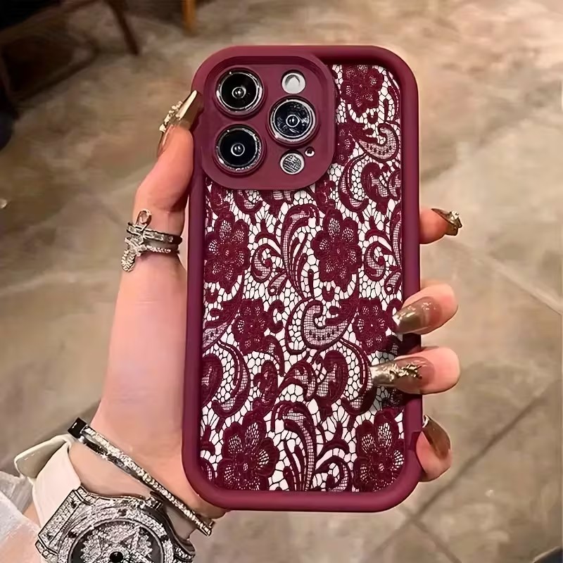 Red Lace Trendy Pattern Phone  - đánh giá và giá Phone Cases Red