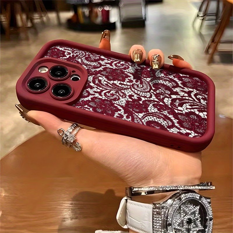 Red Lace Trendy Pattern Phone  - đánh giá và giá Phone Cases Red